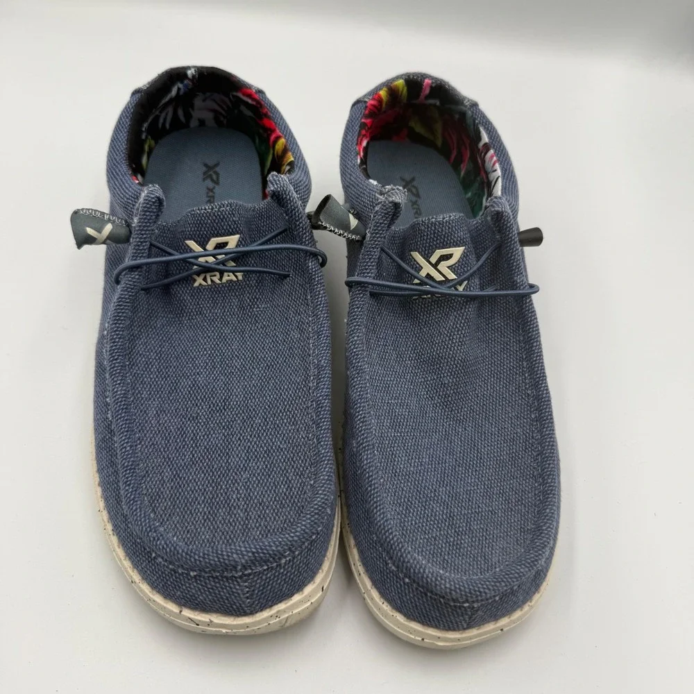 XRAY Footwear Men XRW2057 Blue Textile Loafer Slip On Bungee Size 7.5 EUR 40